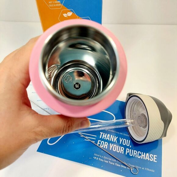 NIB FJSports 25oz Insulated Stainless Steel Sports Water Bottles (Pink & Purple) - Picture 6 of 11